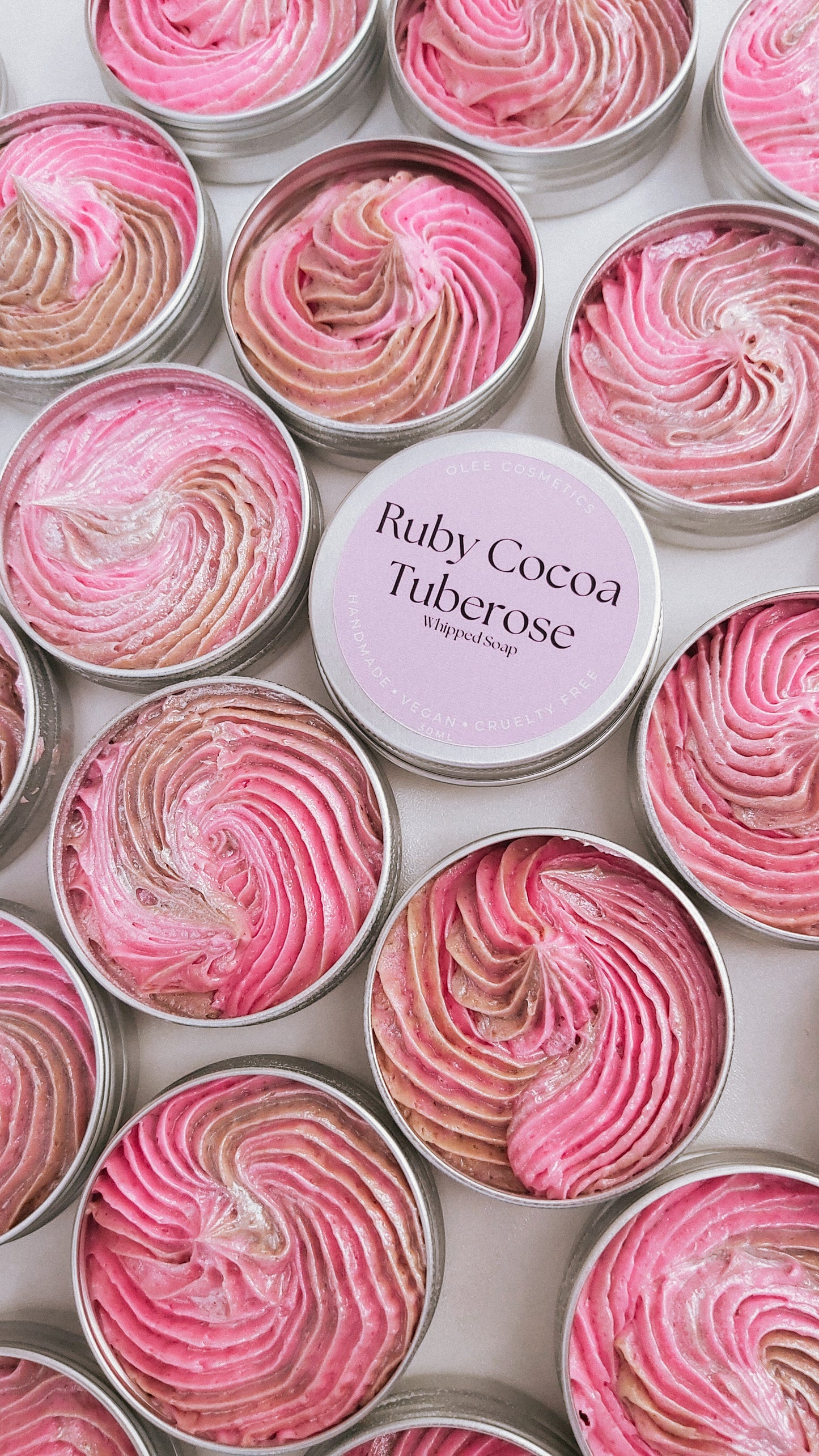 Ruby Cocoa Tuberose whipped Soap. (  Festive collection)