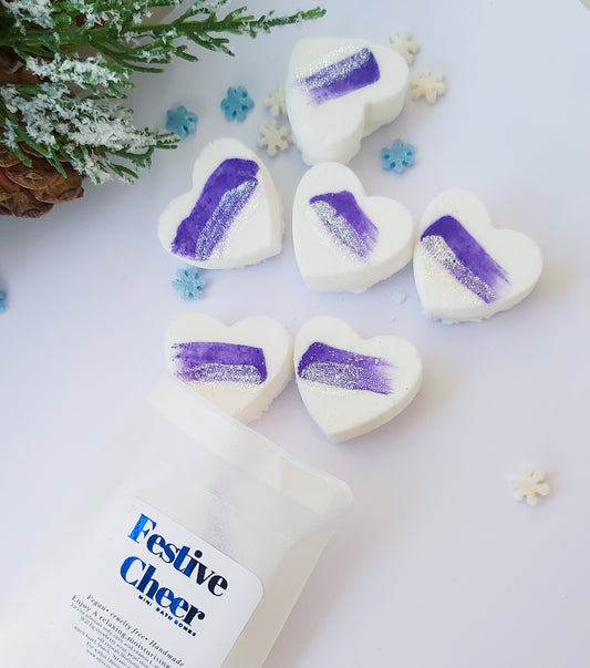 Festive Cheer Mini heart bath bombs (Festive)