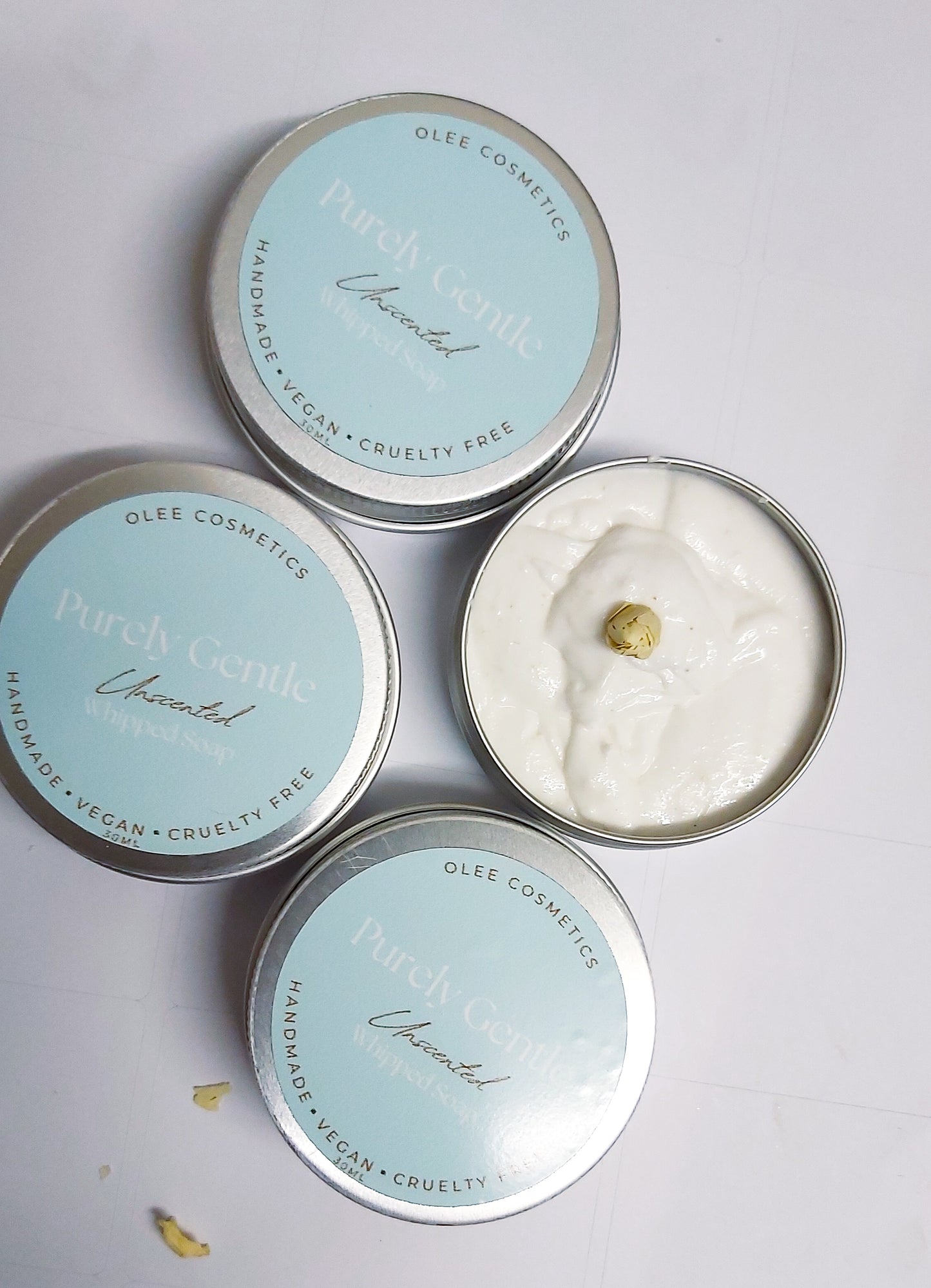 Purely Gentle Whipped soap. Fragrance free