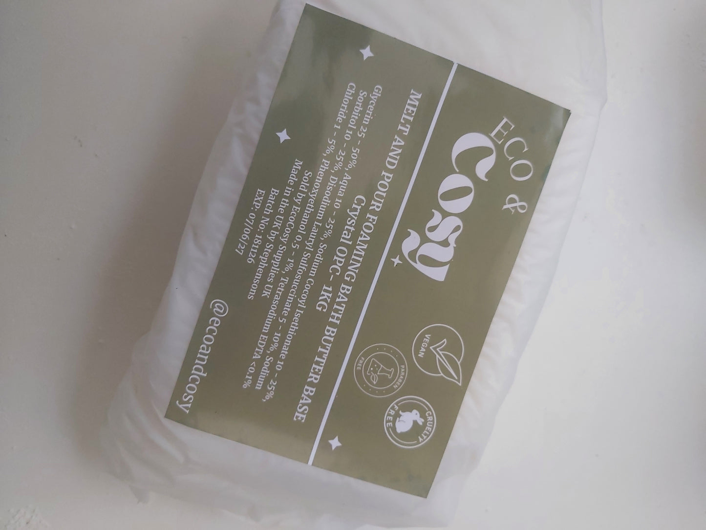 Eco Cosy FOAMING BATH BUTTER (crystal OPC)