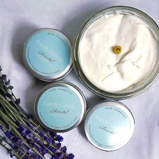 Purely Gentle Whipped soap. Fragrance free