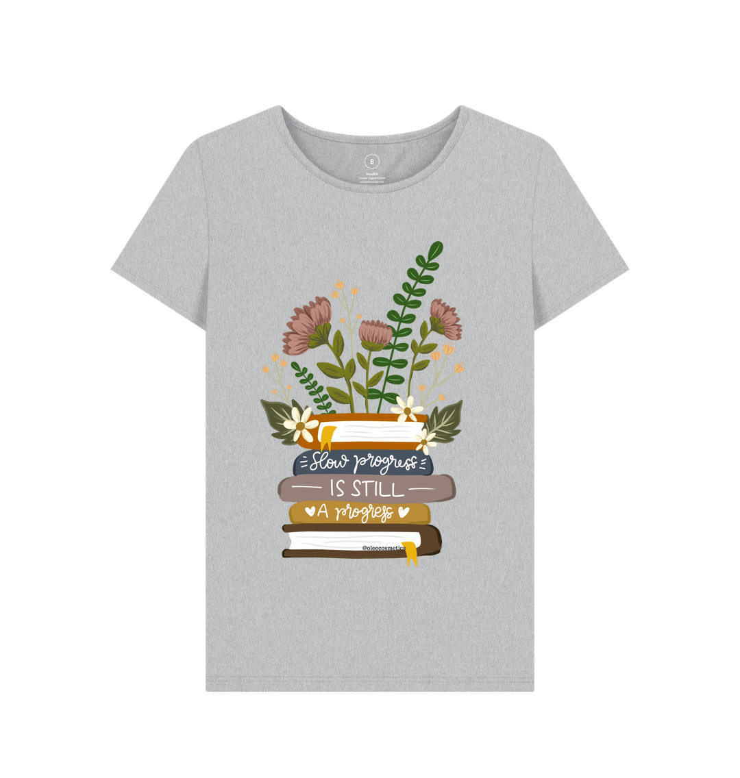 Grey \"Slow Progress Inspirational\" Organic Cotton T-shirt