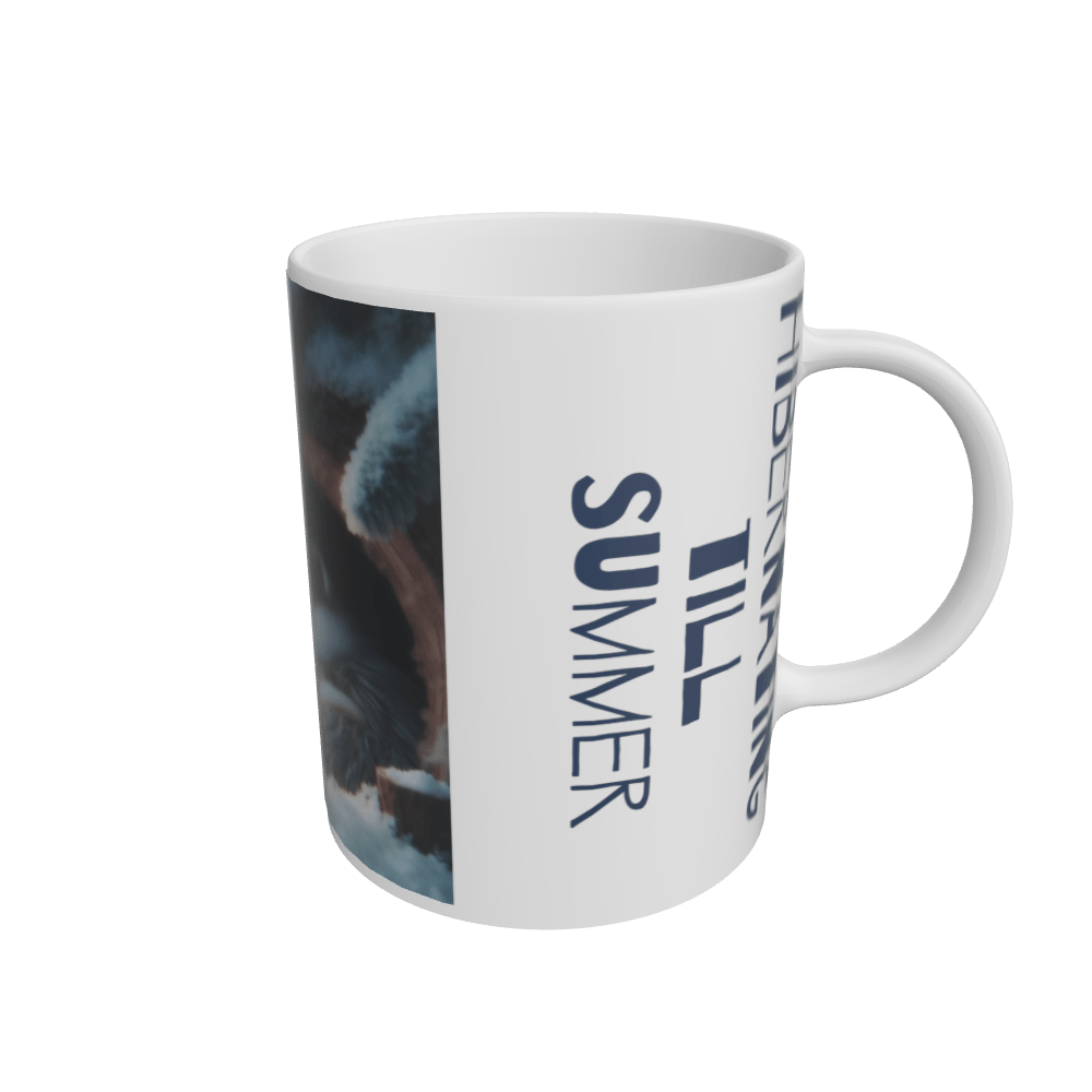 White 'Hibernating Till Summer' Ceramic Mug